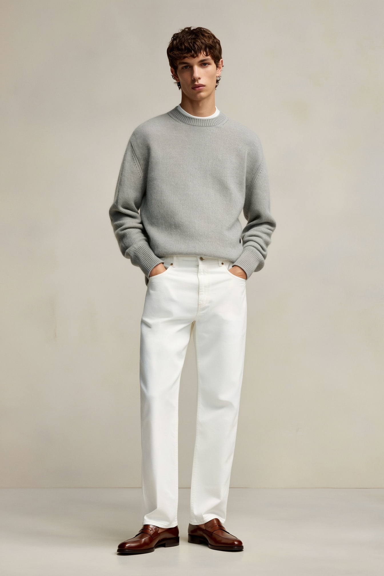 Knitted crewneck sweater