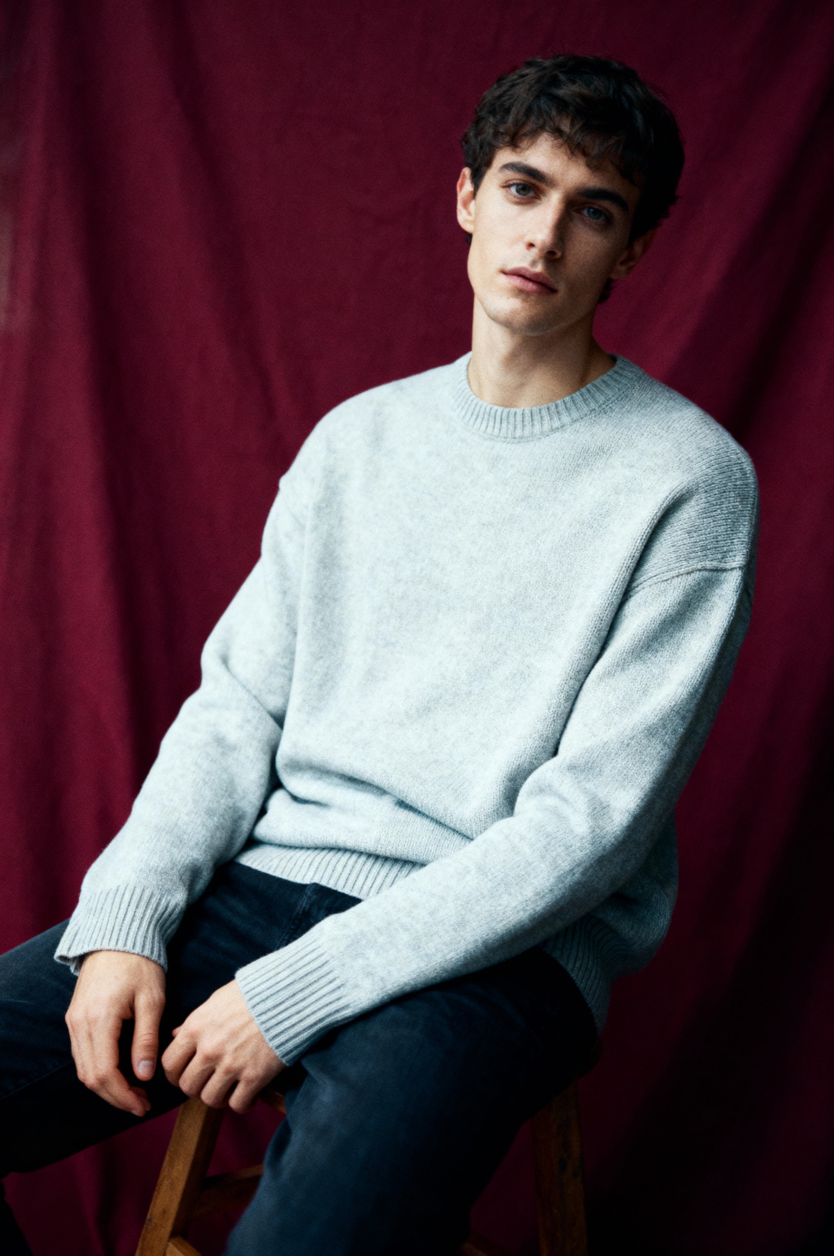 Knitted crewneck sweater