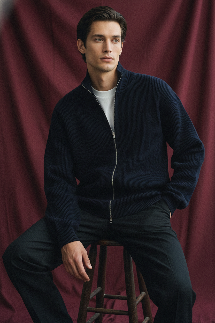 The Essential Ribbed Zip Cardigan