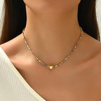Collier De Perles En Forme De Coeur
