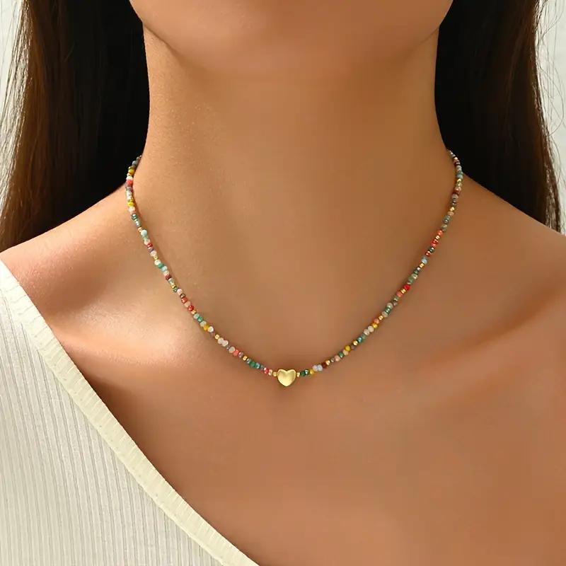 Collier De Perles En Forme De Coeur