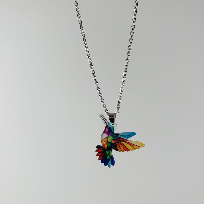 Collier Vintage Oiseau Coloré