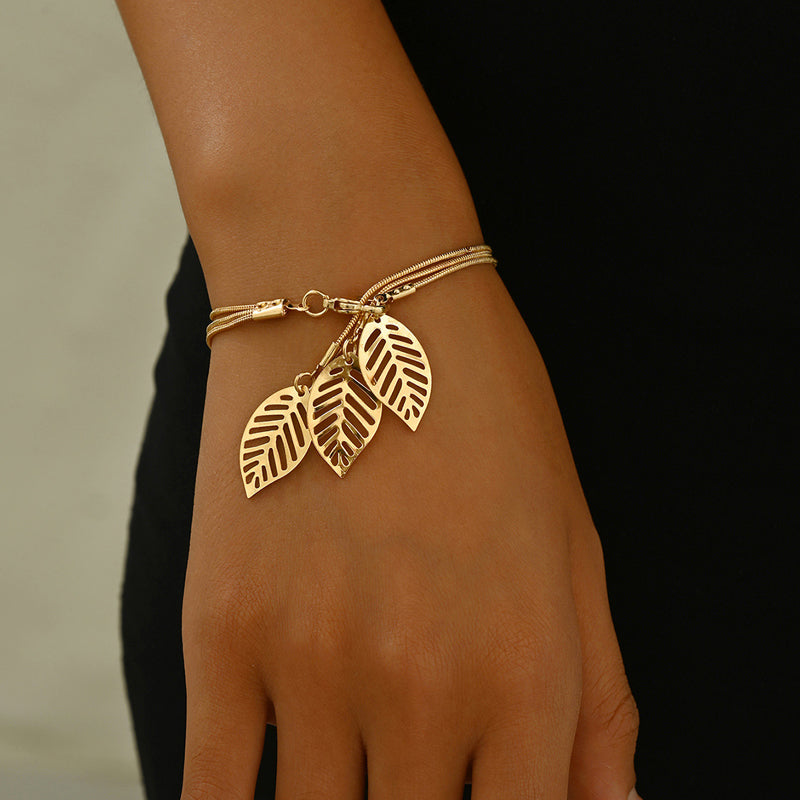 Bracelet Vintage À Feuilles