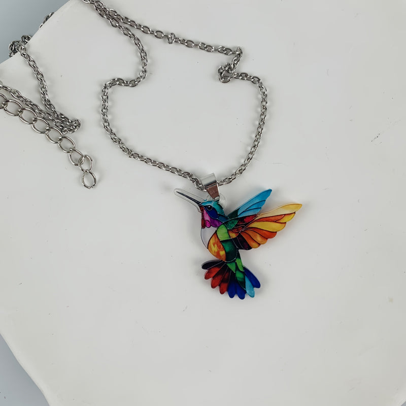 Collier Vintage Oiseau Coloré