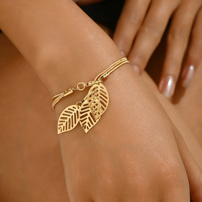 Bracelet Vintage À Feuilles