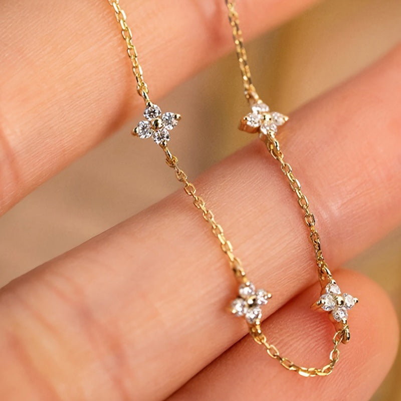 Collier Vintage De Trèfle À Quatre Feuilles
