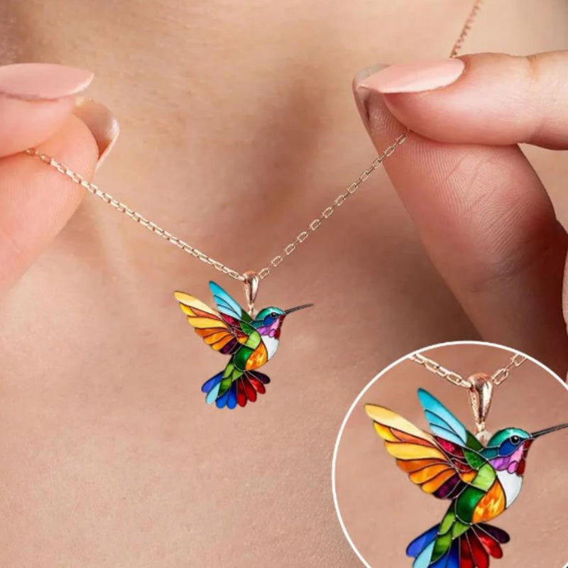 Collier Vintage Oiseau Coloré