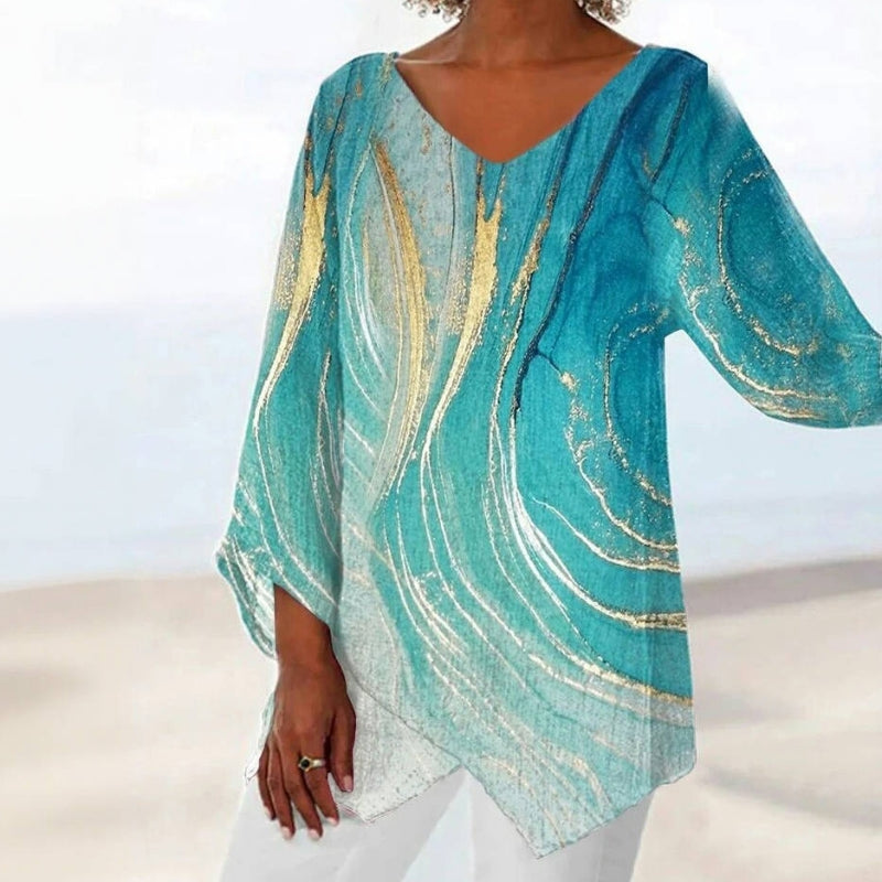 Blouse À Dégradé Irrégulier