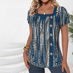 Blouse Vintage À Imprimé Léopard