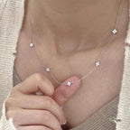 Collier Vintage De Trèfle À Quatre Feuilles
