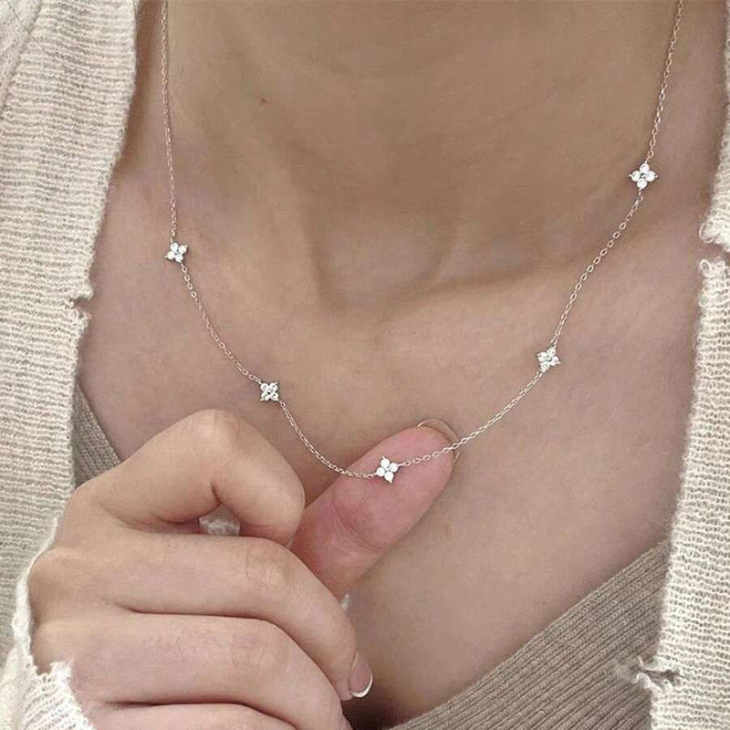 Collier Vintage De Trèfle À Quatre Feuilles