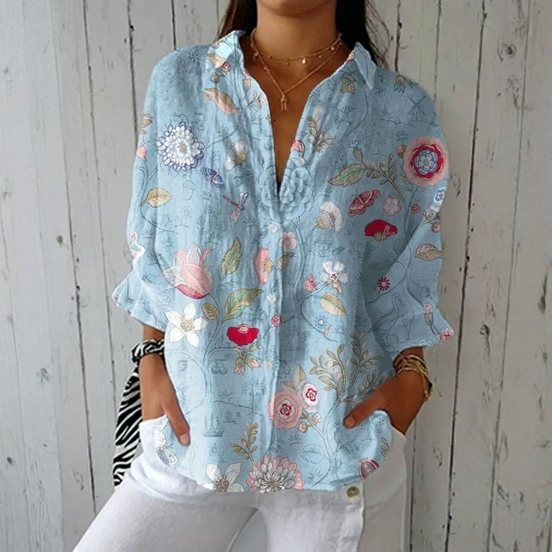 Chemisier À Imprimé Floral Vintage