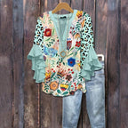 Blouse À Imprimé Floral Vintage