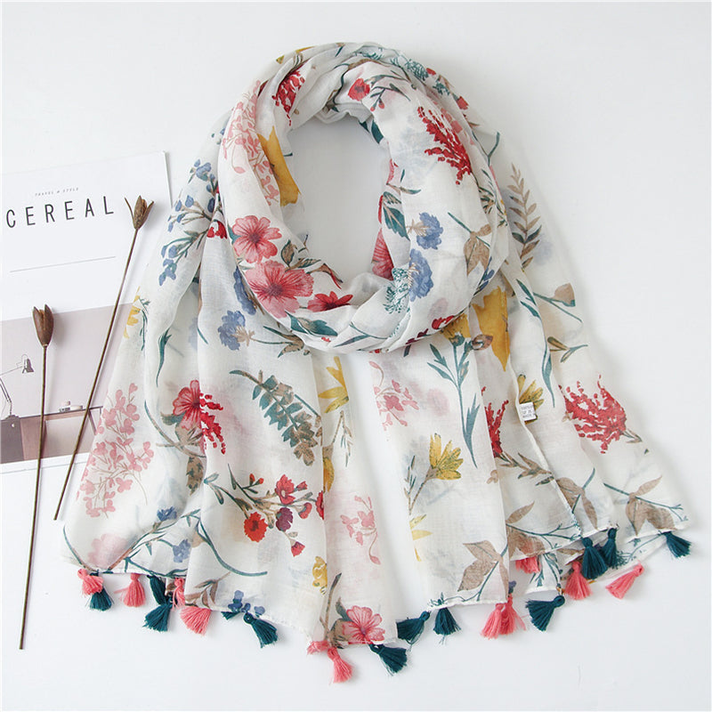 Écharpe À Imprimé Floral Vintage