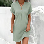 Robe Vintage De Couleur Unie