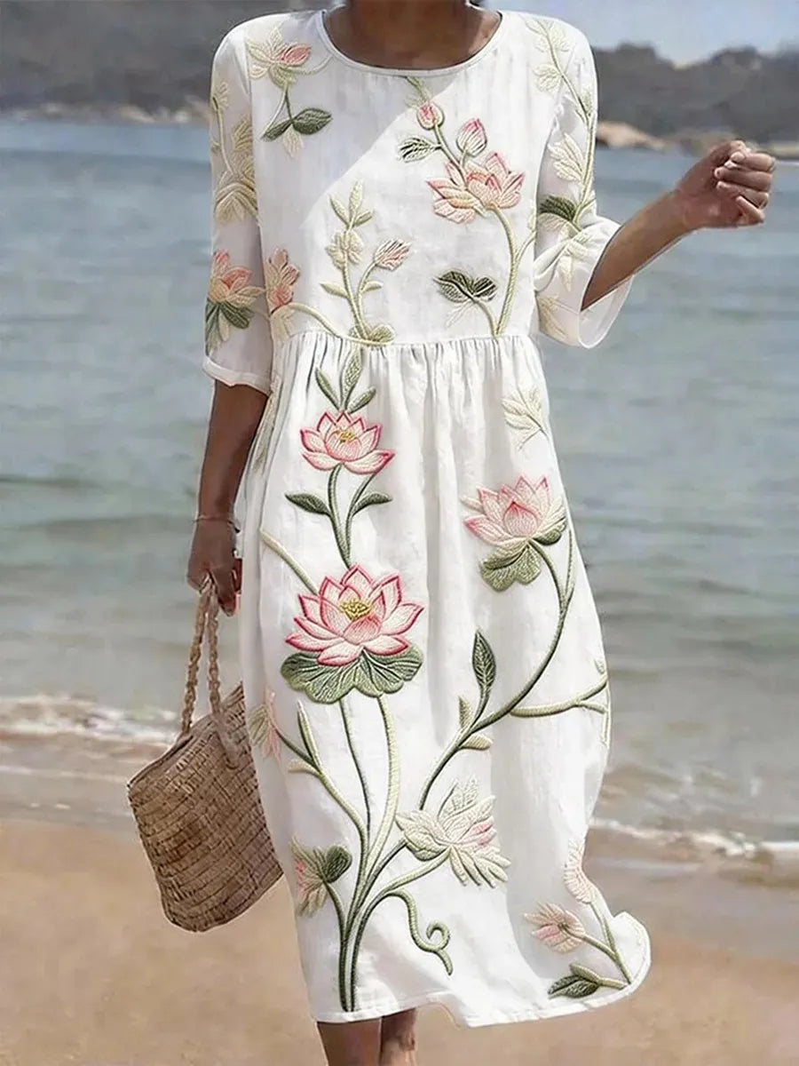 Robe Décontractée Fleurie pour Femme