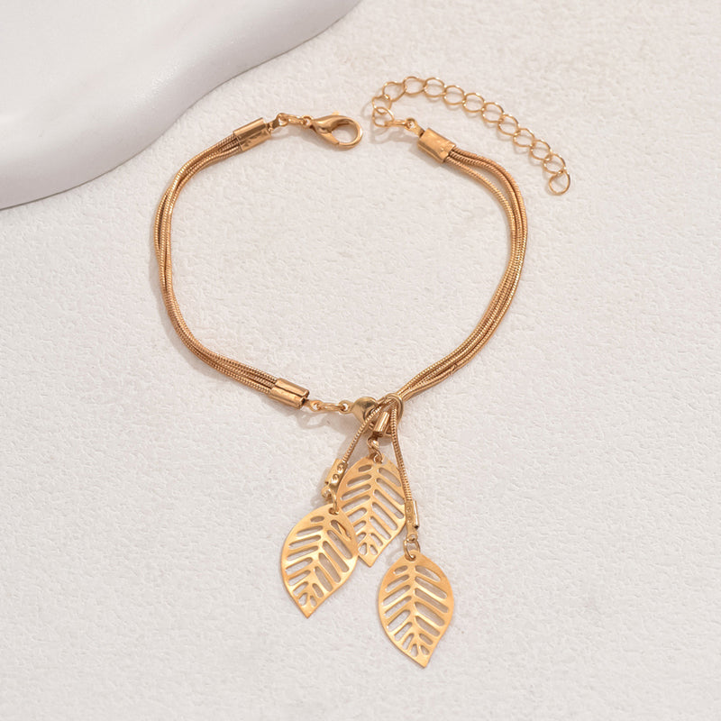 Bracelet Vintage À Feuilles