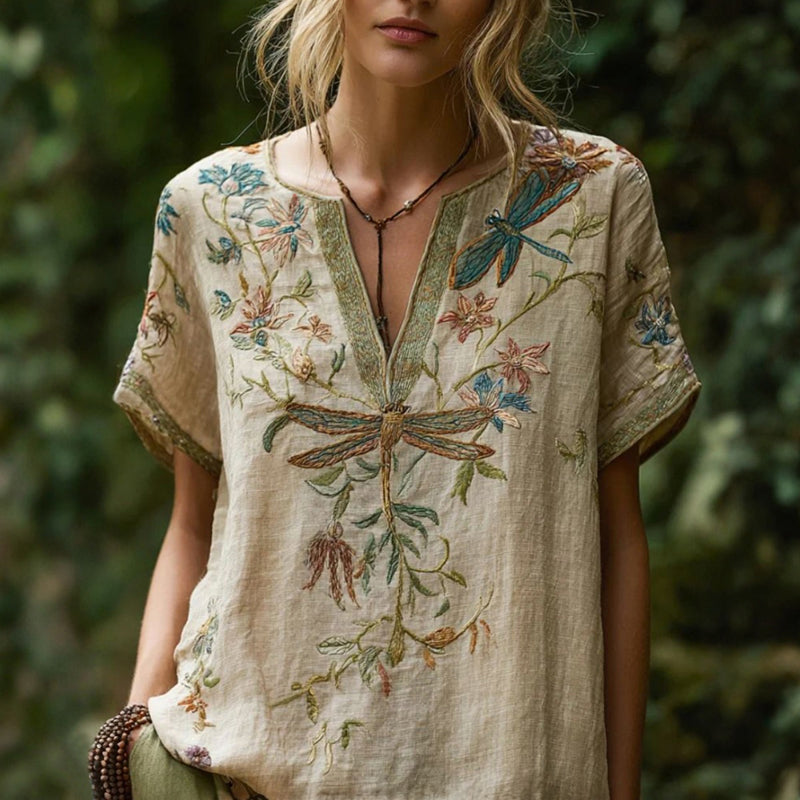 Blouse À Imprimé Floral Vintage