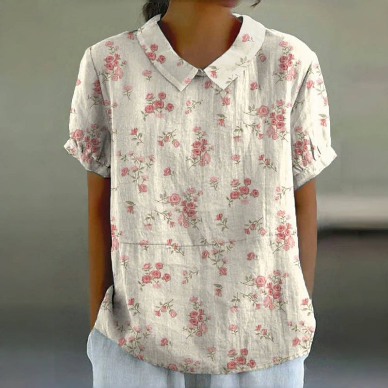Blouse Vintage À Imprimé Floral