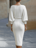 Clarisse™ — Robe midi drapée élégante intemporelle