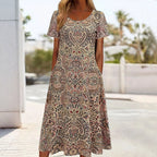 Robe Vintage À Imprimé Ethnique