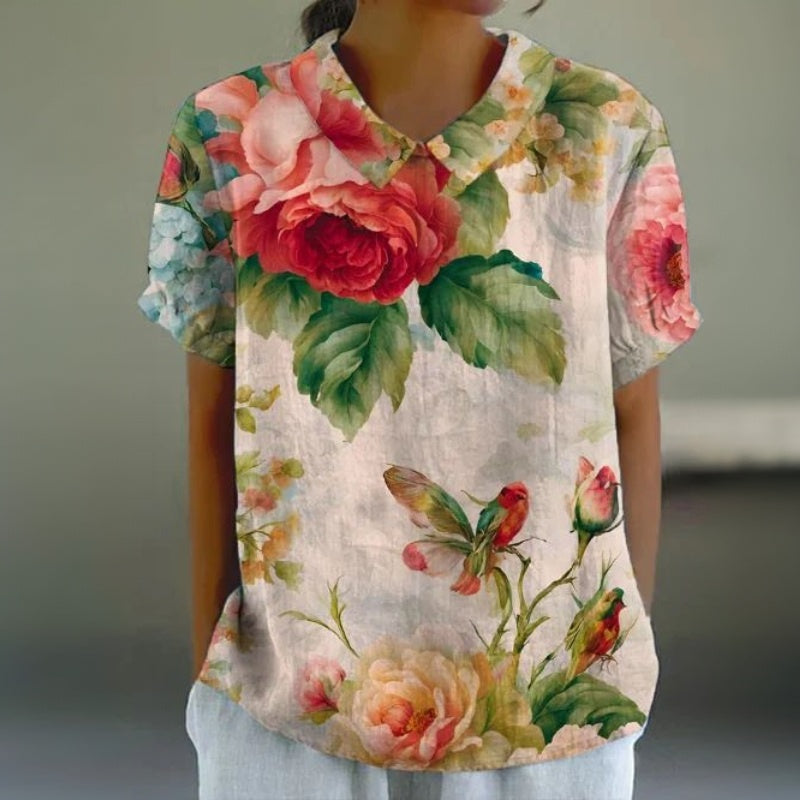 Blouse Vintage À Imprimé Floral