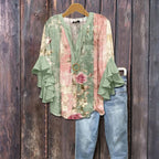 Blouse Vintage À Imprimé Floral