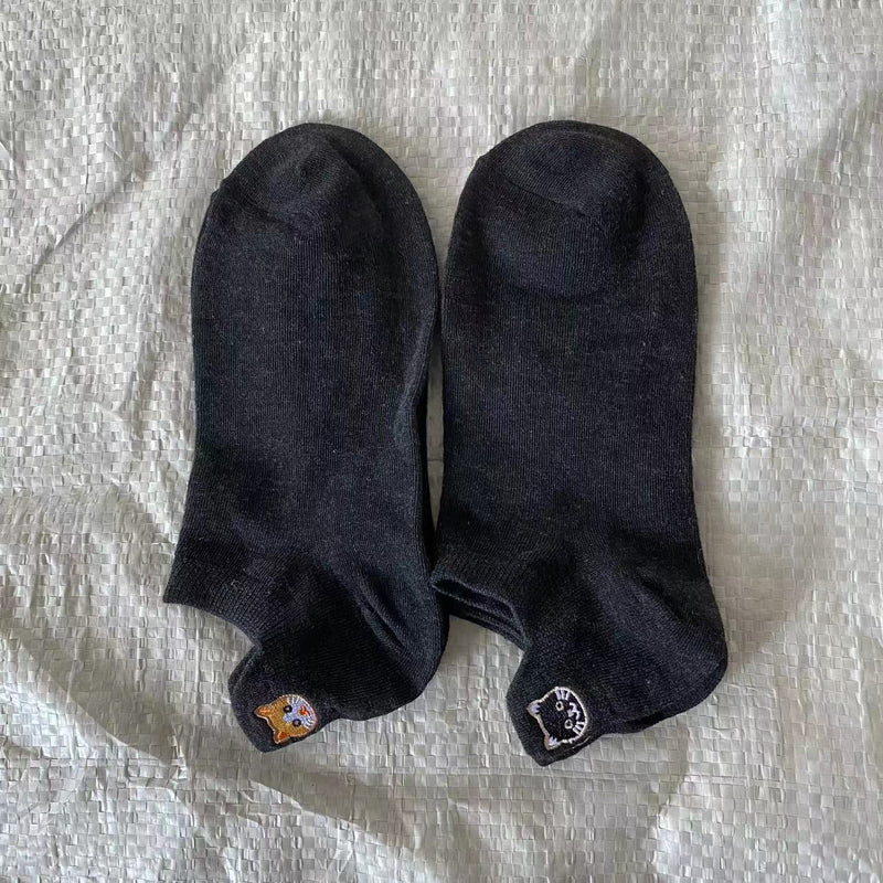 Chaussettes Décontractées À Broderie Chat