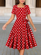 Marguerite™ | Robe pois élégante confortable intemporelle