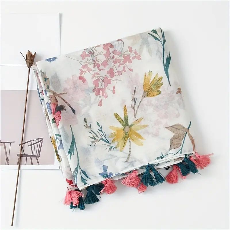 Écharpe À Imprimé Floral Vintage