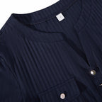 Blouse Décontractée De Couleur Unie