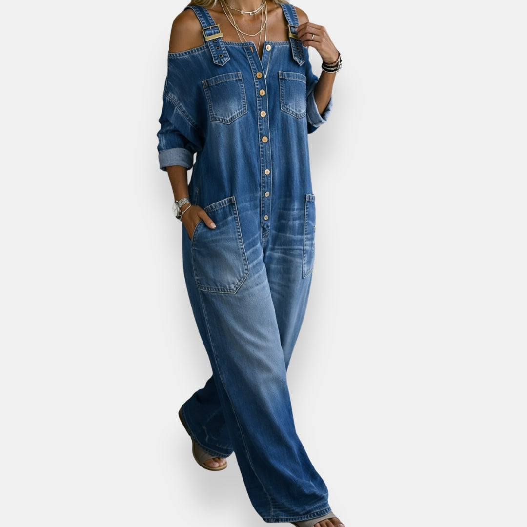 Coumba | Combinaison jean bretelles