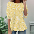【Manches Longues】T-Shirt Vintage À Imprimé Floral