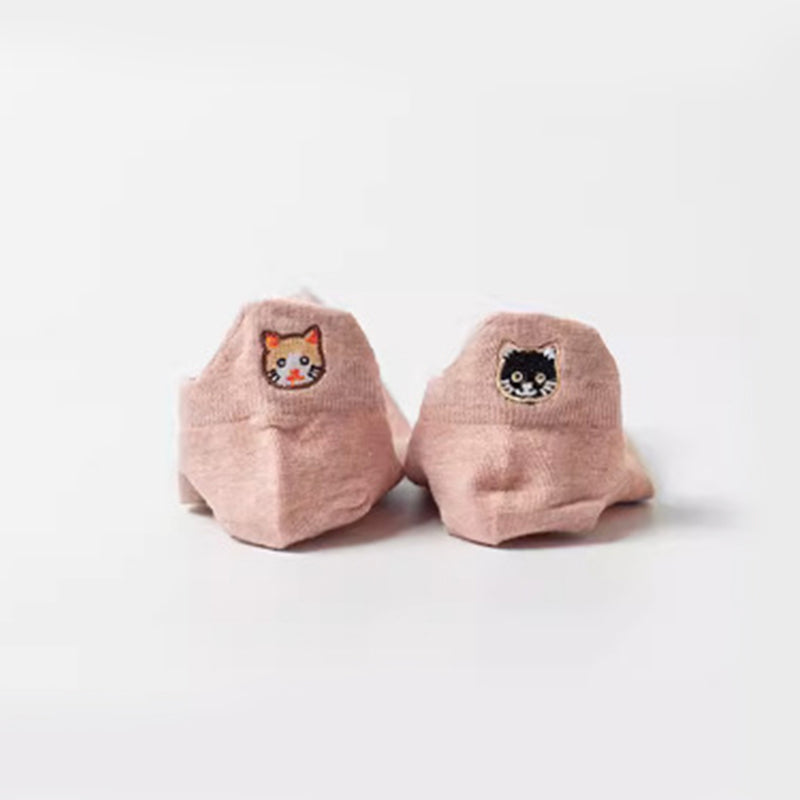Chaussettes Décontractées À Broderie Chat