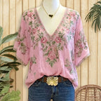 Blouse À Motif Floral Vintage