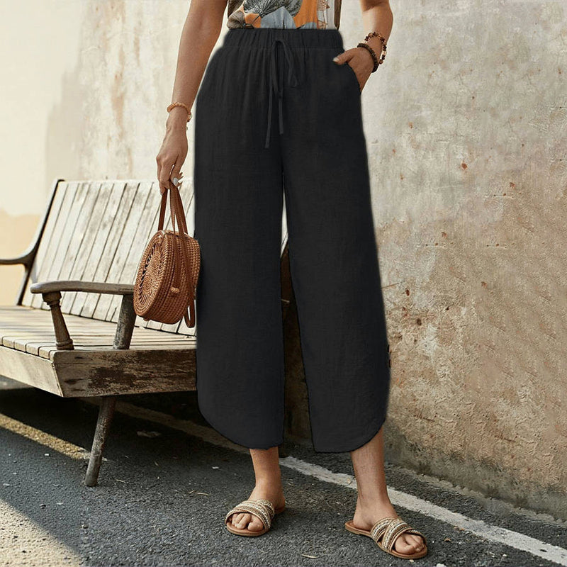 【Coton Et Lin】Pantalon Décontracté Confortable