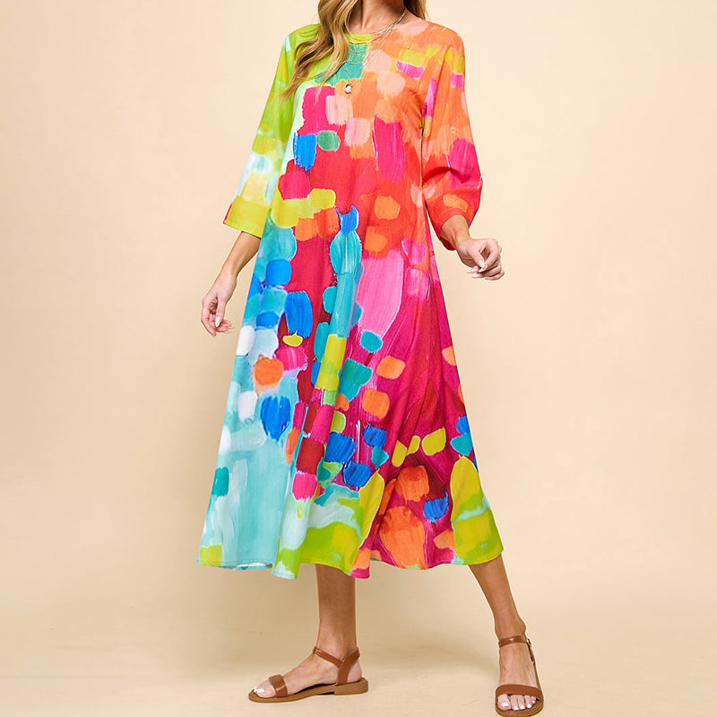 Robe Colorée À La Mode