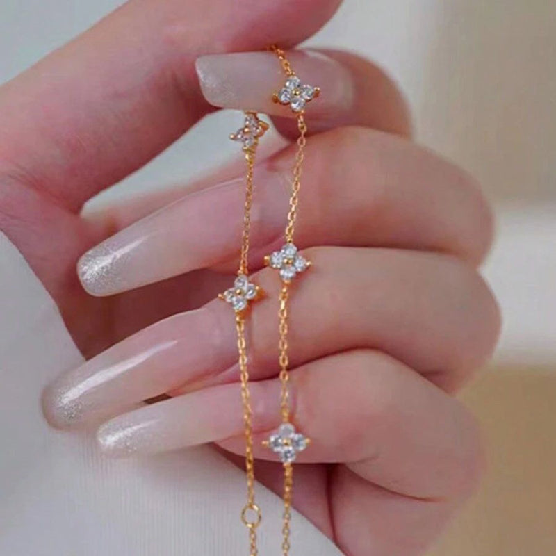 Collier Vintage De Trèfle À Quatre Feuilles