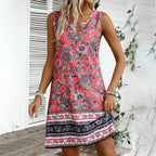 Robe Vintage À Imprimé Ethnique