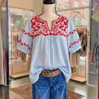 Blouse Vintage À Imprimé Floral