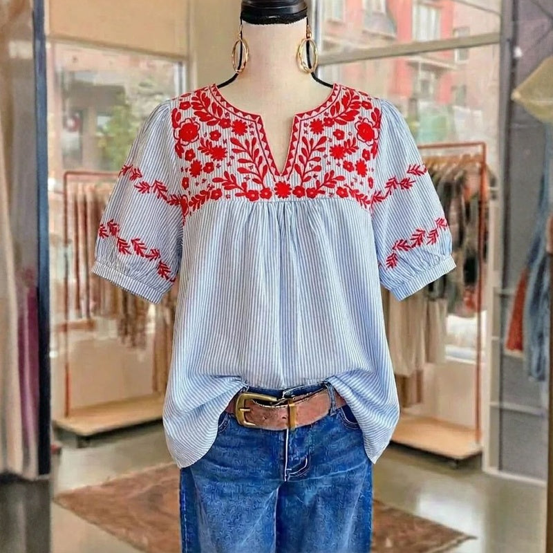 Blouse Vintage À Imprimé Floral