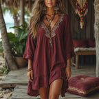 【Manches Longues】Robe Vintage Décontractée