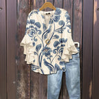 Blouse À Imprimé Floral Vintage