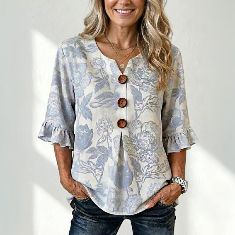 Blouse Vintage À Imprimé Floral