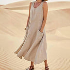 Robe Vintage De Couleur Unie