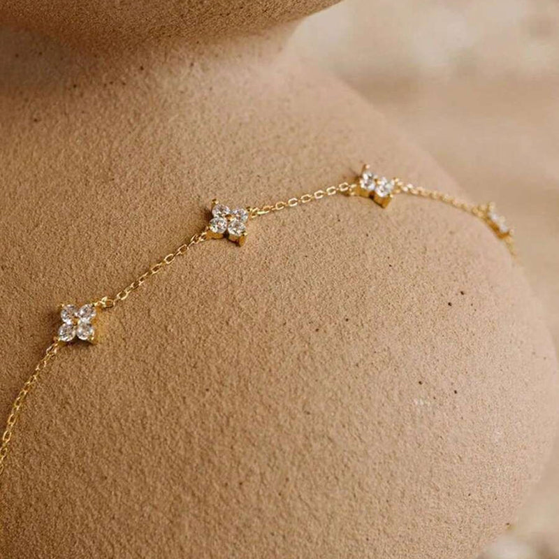 Collier Vintage De Trèfle À Quatre Feuilles