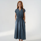 Lina — Robe en lin mélangé fluide et élégante