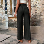 Pantalon Décontracté De Couleur Unie