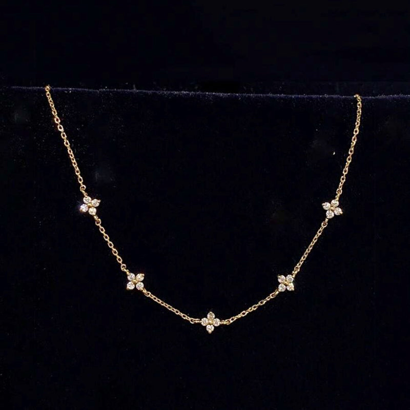 Collier Vintage De Trèfle À Quatre Feuilles