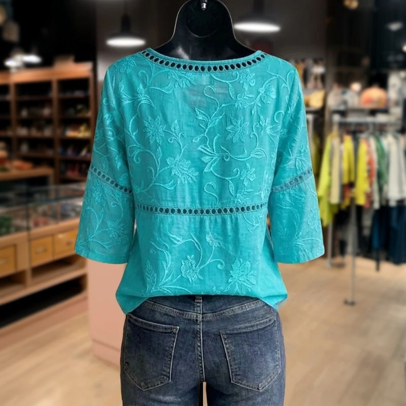 Blouse Vintage À Imprimé Floral